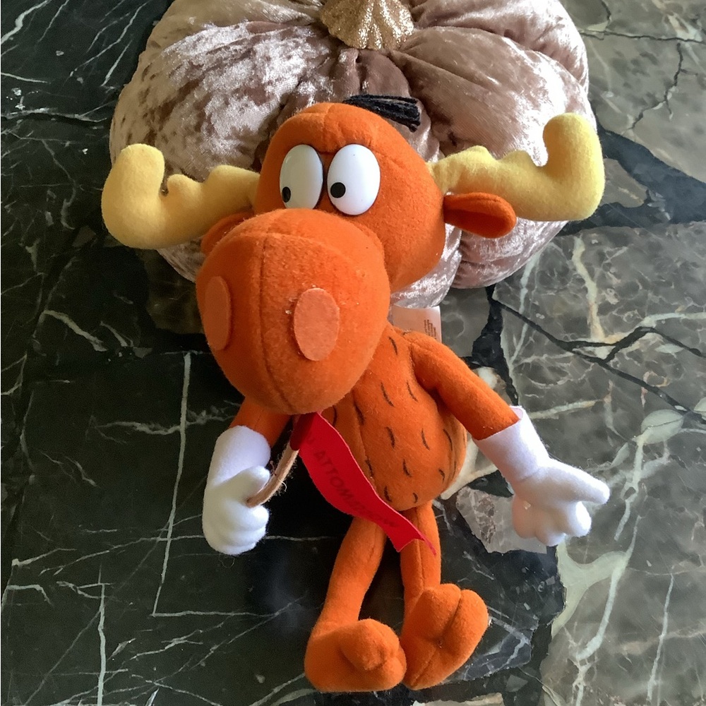 Stuffins bullwinkle plush hood wossamoha red flag